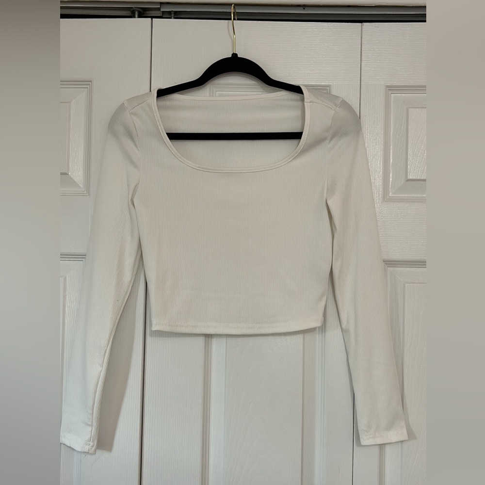 White long sleeve top